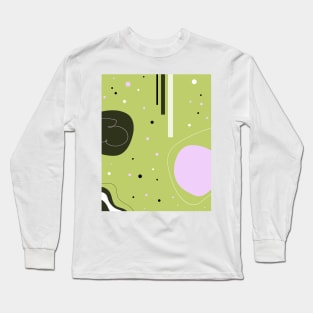 Grass Green Abstract Art Long Sleeve T-Shirt